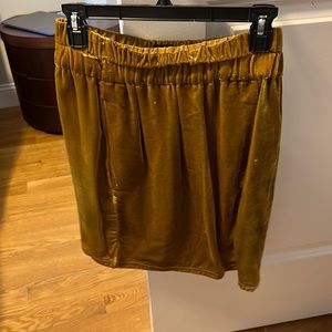 J crew mustard color velvet mini skirt size small s